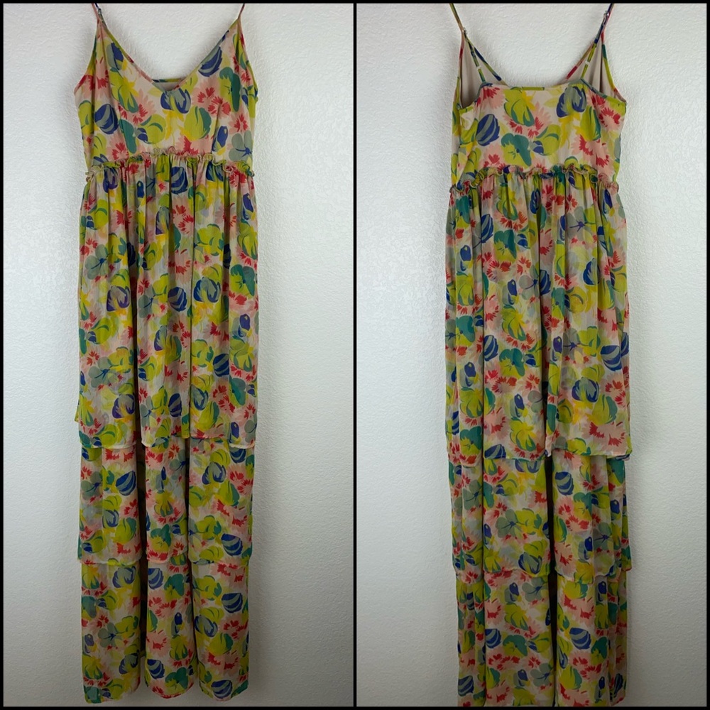 ASOS Tiered Ruffle Floral Maxi Dress Sundress - Picture 3 of 8